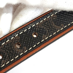CELINE Triomphe Bracelet - Dark Brown Canvas Leather Women's Bangle