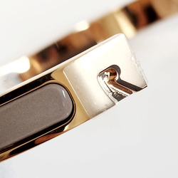 Hermes Click Kelly Bangle PM SP 02 14 Marron Glace PG Metal S Bracelet