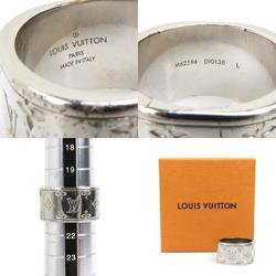 Louis Vuitton LOUIS VUITTON Ring Berg Aneau Monogram Metal Silver Men's M62594 a0362