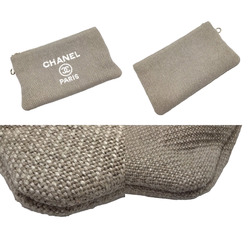 CHANEL Deauville Bag Tote Handbag Shoulder Shopping Lesson Gray Women's