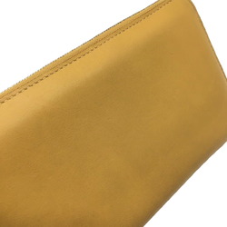 HERMES Azap Long All Leather Swift Mustard Color T Stamp 2015 Wallet Round Zipper Women's Men's