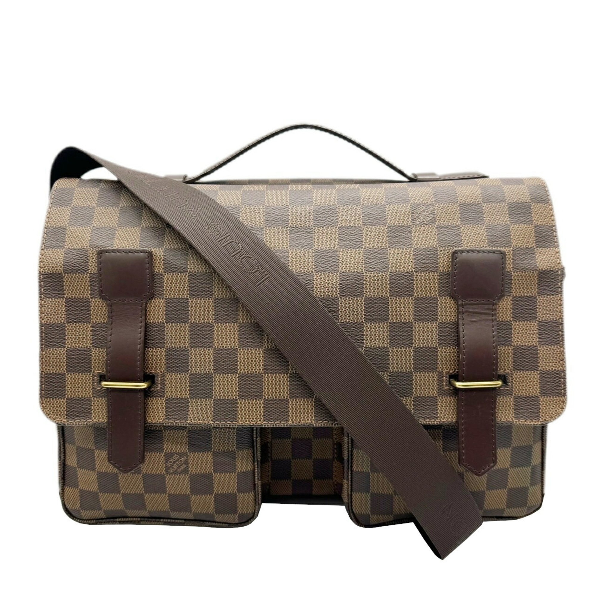 LOUIS VUITTON Louis Vuitton Broadway Damier Ebene Shoulder Bag N42270 TH1077 Men's Women's Brown