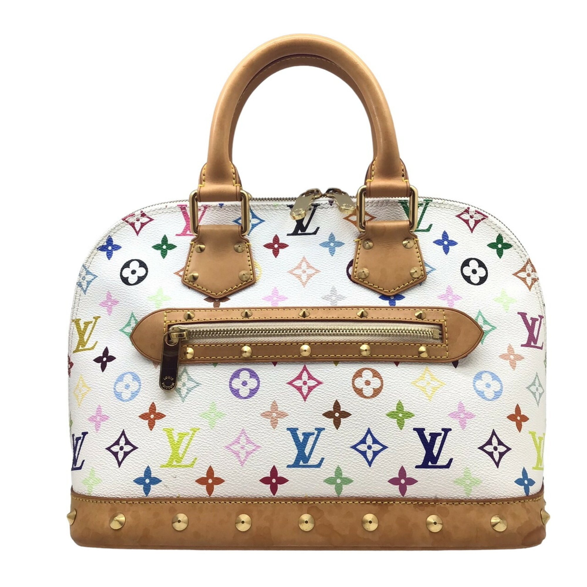 LOUIS VUITTON Louis Vuitton Monogram Multicolor Alma PM M92647 FL1013 Handbag Bag White Studs Women's