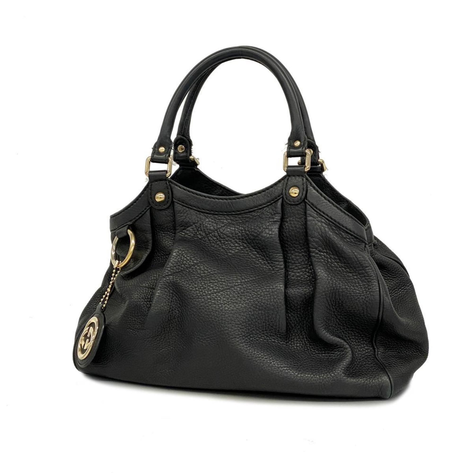 Gucci Tote Bag Sukey 211944 Leather Black Women's