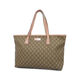 Gucci Tote Bag GG Supreme 211137 Pink Brown Women's