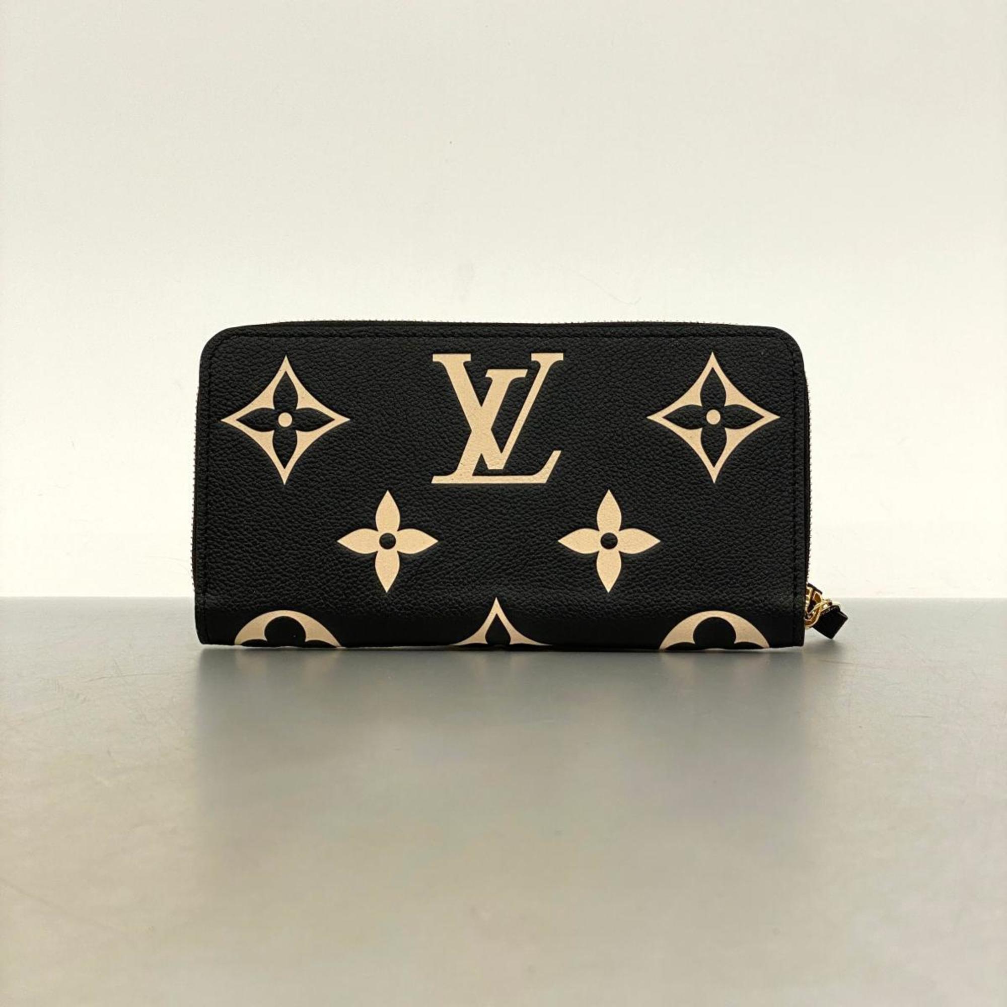 Louis Vuitton Long Wallet Monogram Empreinte Zippy M80481 Noir Ladies