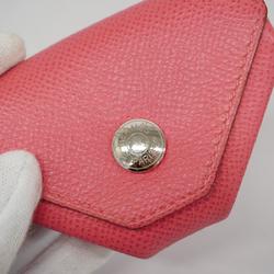 Hermes Wallet/Coin Case Levan Quatre D Engraved Epsom Rose Azalee Women's