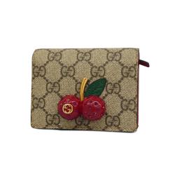Gucci Wallet GG Supreme 476050 Brown Red Women's