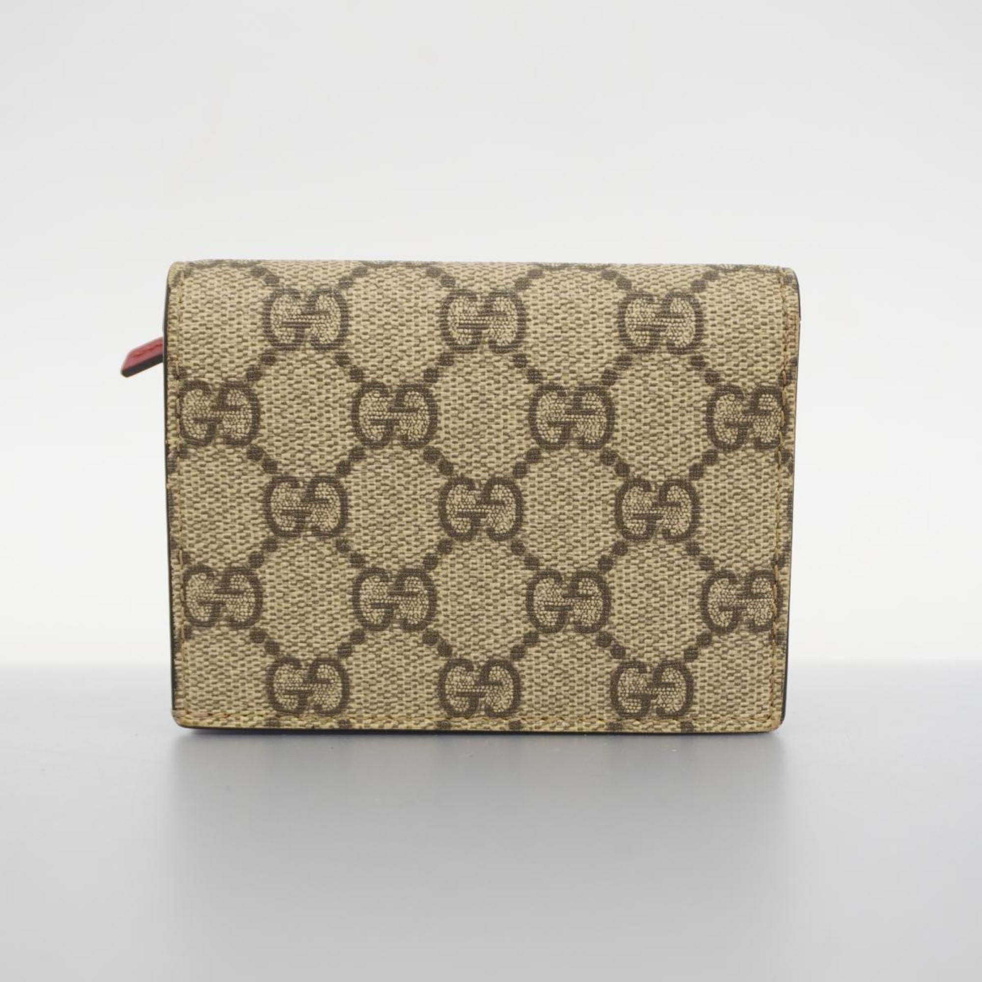 Gucci Wallet GG Supreme 476050 Brown Red Women's
