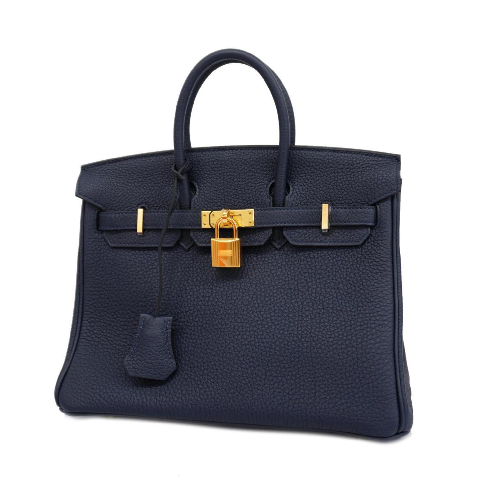 Hermes handbag Birkin 25 Z stamp Togo Blue Nuit for women