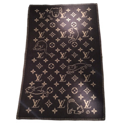 LOUIS VUITTON Louis Vuitton Monogram Blanket Brown Cashmere Wool MP2260 AB0198 Knee Dog Cat Animal Women Men Kids