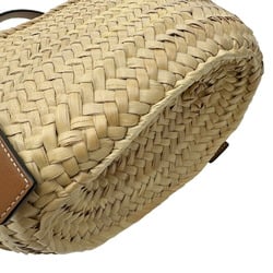 LOEWE Basket Bag Small 327.02.S93 Palm Leaf Calf Straw Leather Tan Women's