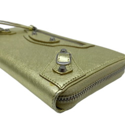 BALENCIAGA Classic Continental Zip Round Long Wallet Gold Leather 253036 Similar Women's