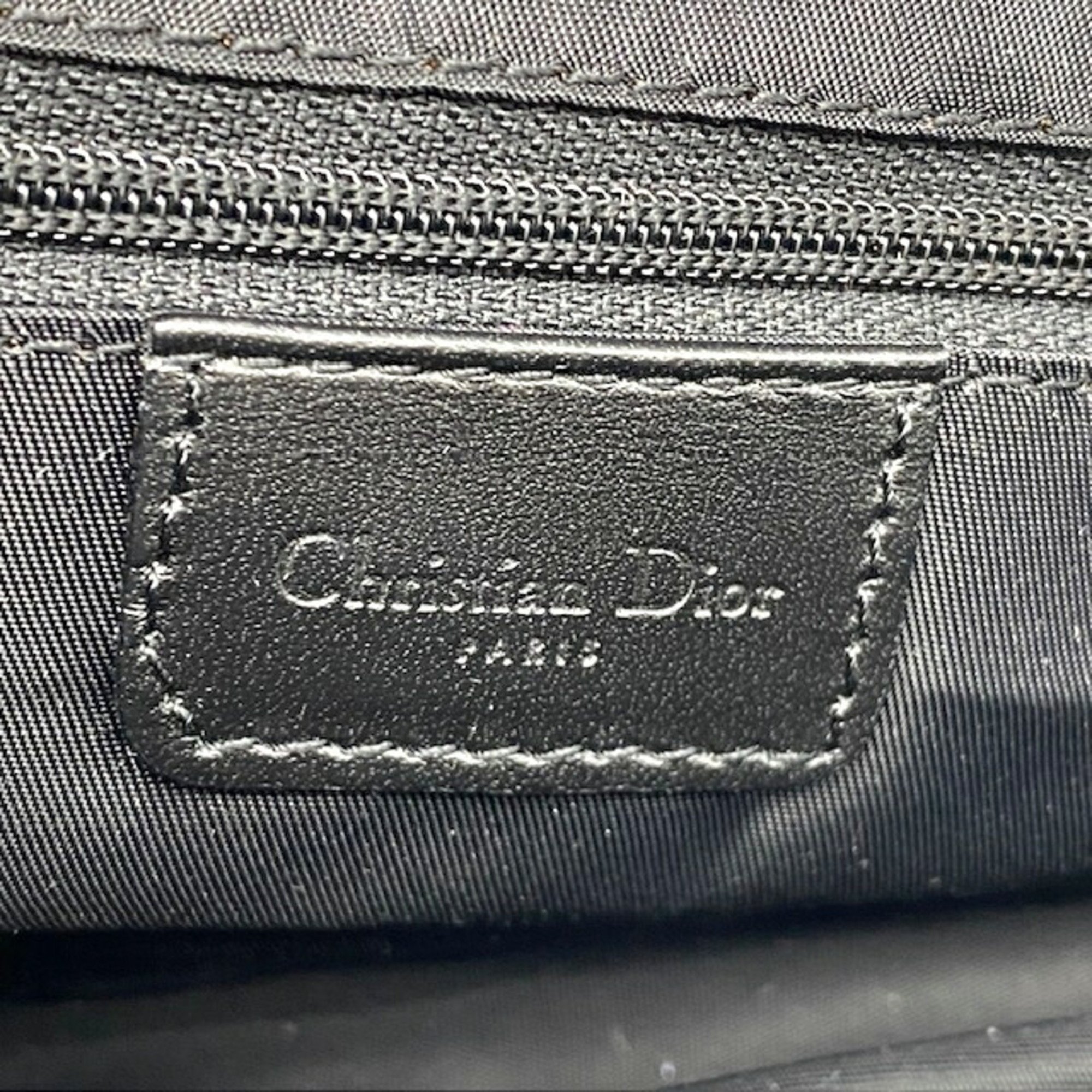 Christian Dior DIOR Saddle Bag Canvas Trotter Black Shoulder