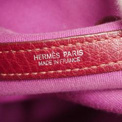 Hermes Tote Bag Garden PM □I Engraved Toile Officier Rouge Imperial Women's