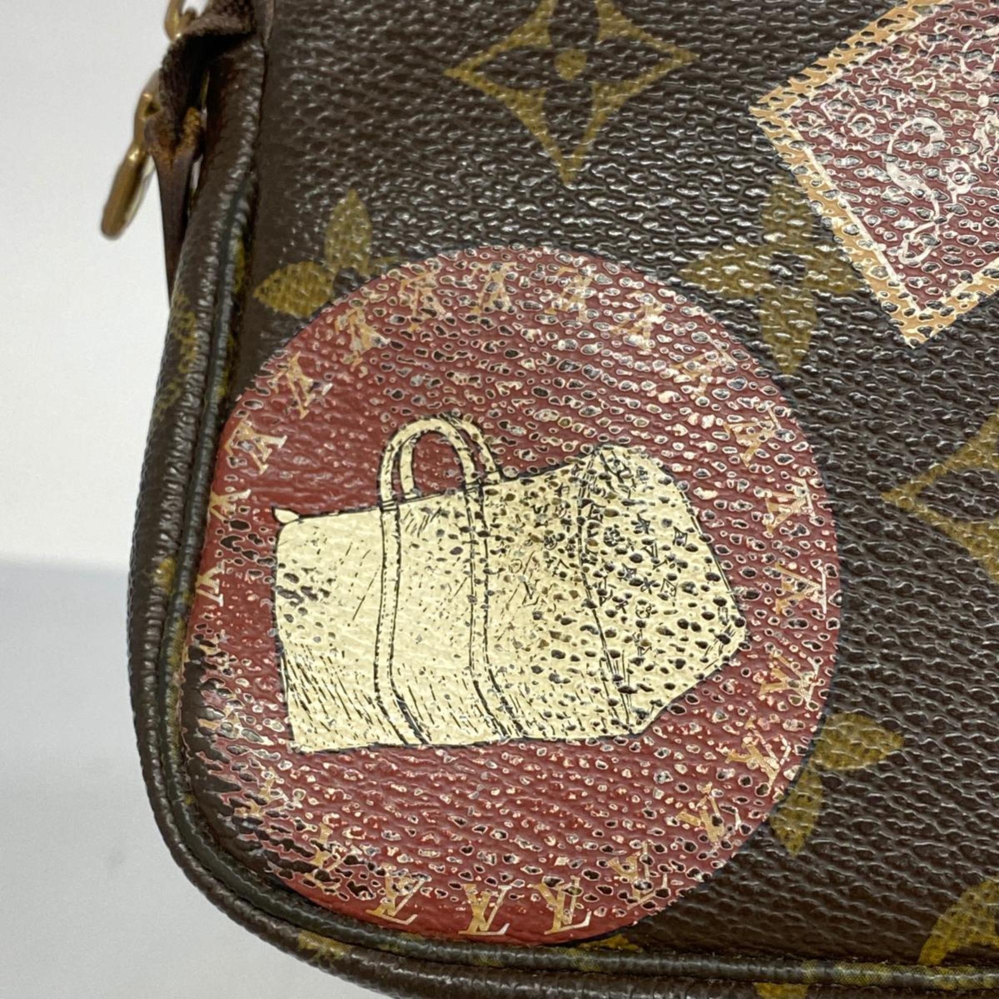 Louis Vuitton Pouch Monogram Patch Pochette Accessoires M95804 Brown Women's