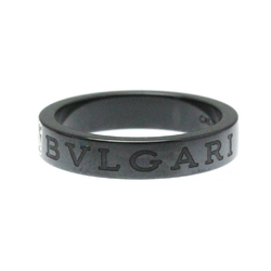 Bvlgari Double Logo Ceramic,White Gold (18K) Fashion Diamond Band Ring Black