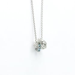 Tiffany Paper Flower Firefly Necklace Platinum Aquamarine,Diamond Men,Women Fashion Pendant Necklace (Silver)
