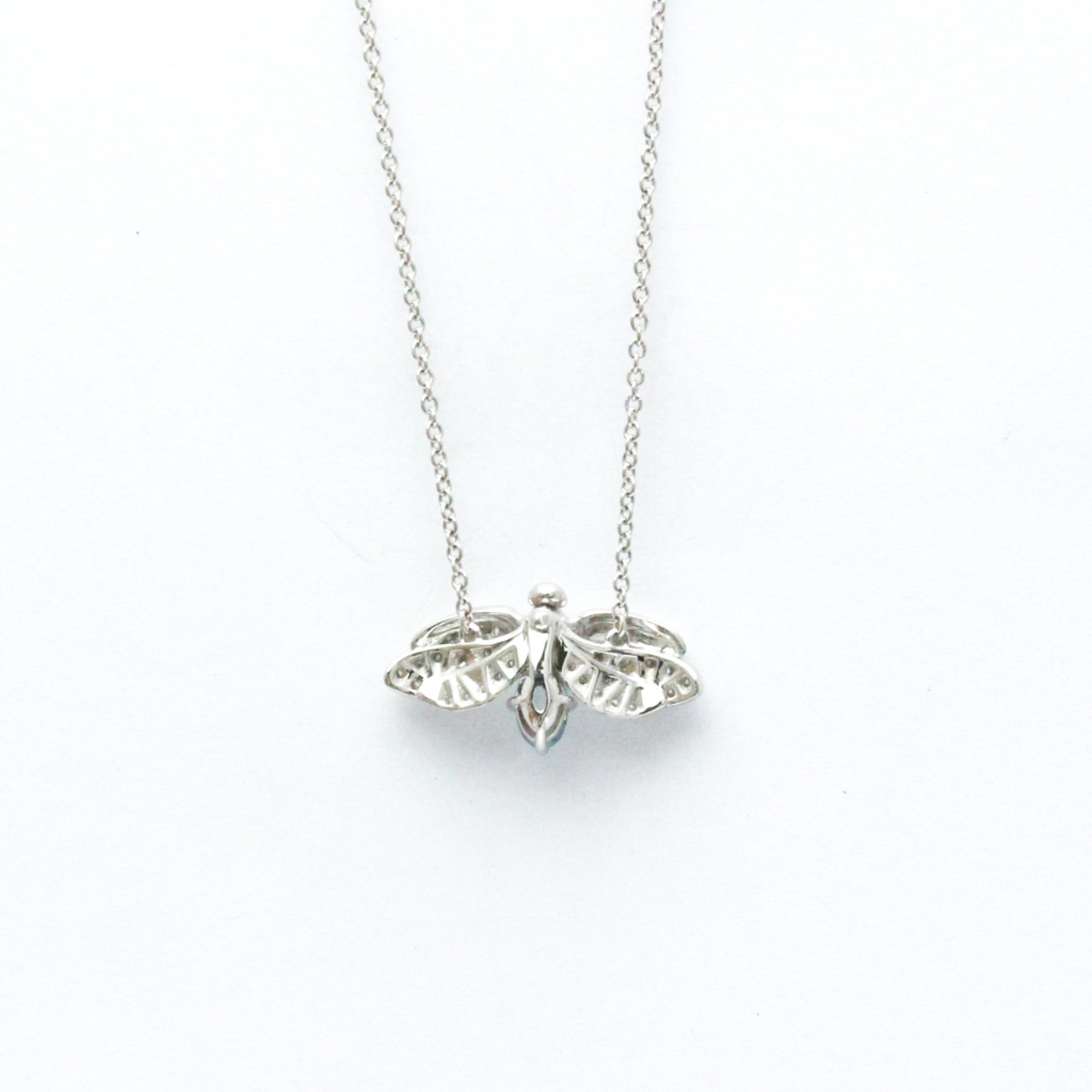 Tiffany Paper Flower Firefly Necklace Platinum Aquamarine,Diamond Men,Women Fashion Pendant Necklace (Silver)