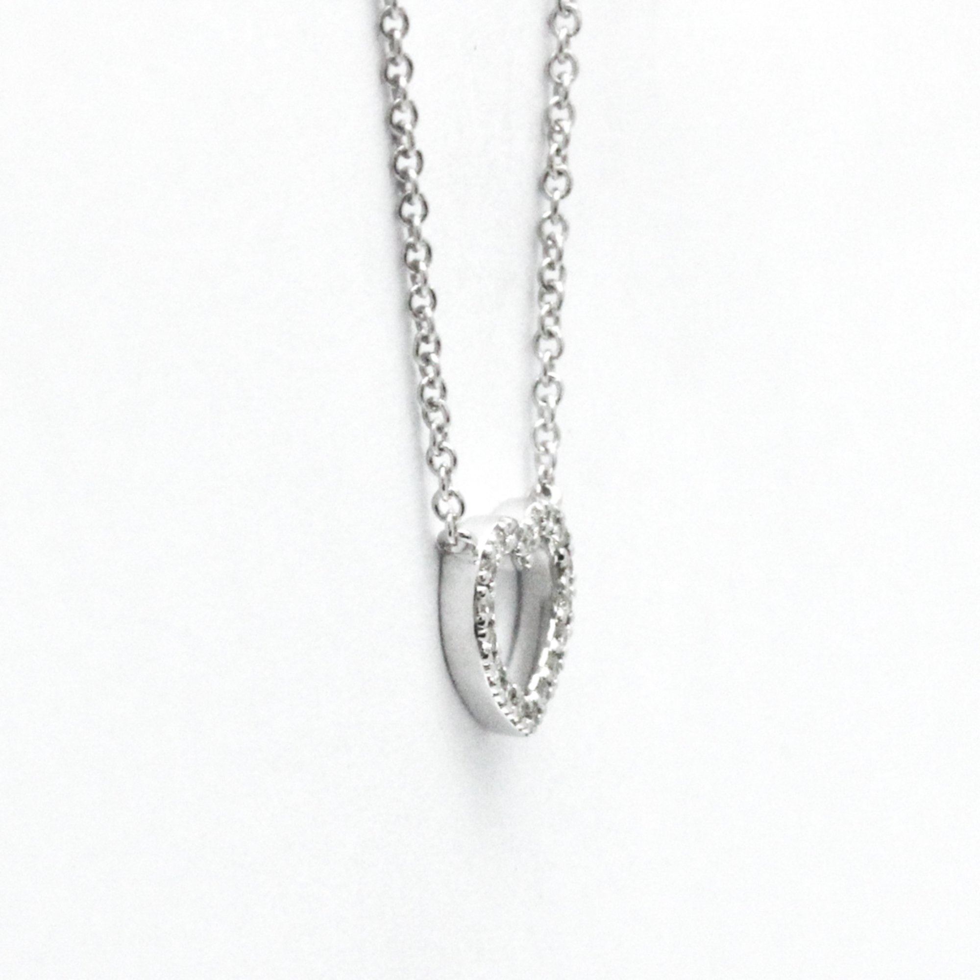 Tiffany Metro Heart Necklace White Gold (18K) Diamond Men,Women Fashion Pendant Necklace (Silver)