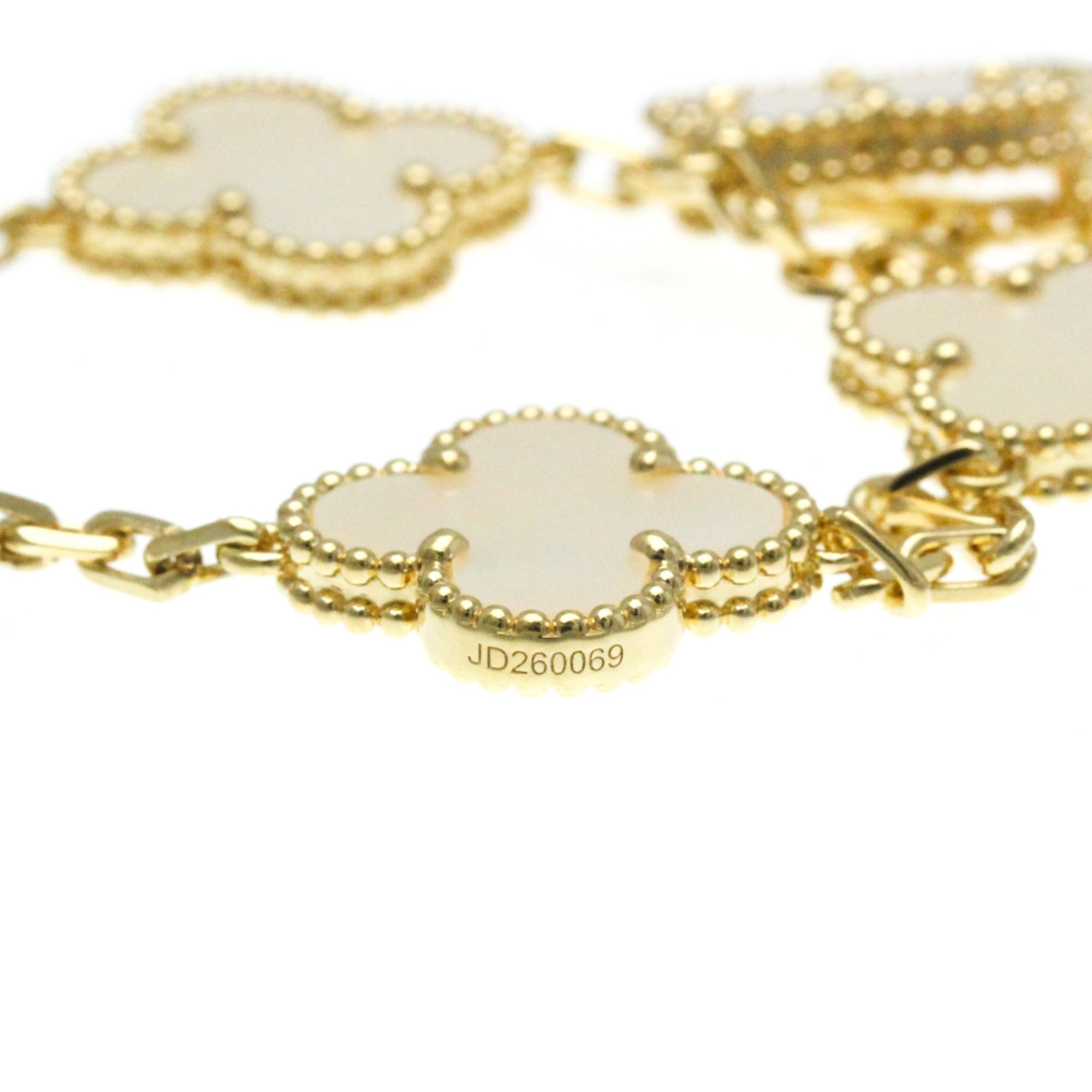 Van Cleef & Arpels Vintage Alhambra VCARF48400 Yellow Gold (18K) Mother Of Pearl Charm Bracelet Gold