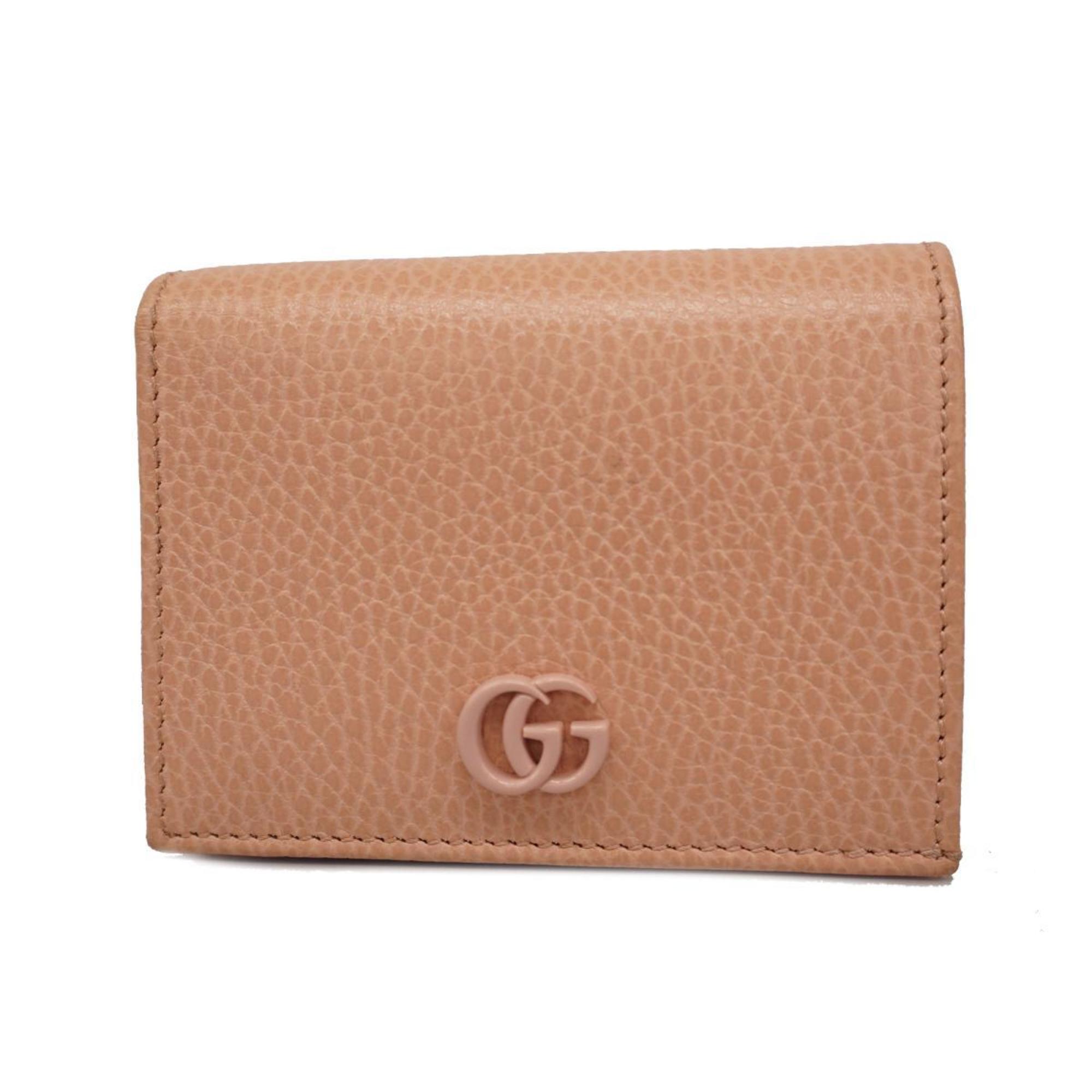 Gucci Wallet GG Marmont 456126 Leather Pink Women's