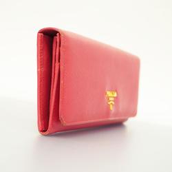 Prada long wallet in saffiano leather, pink, for women