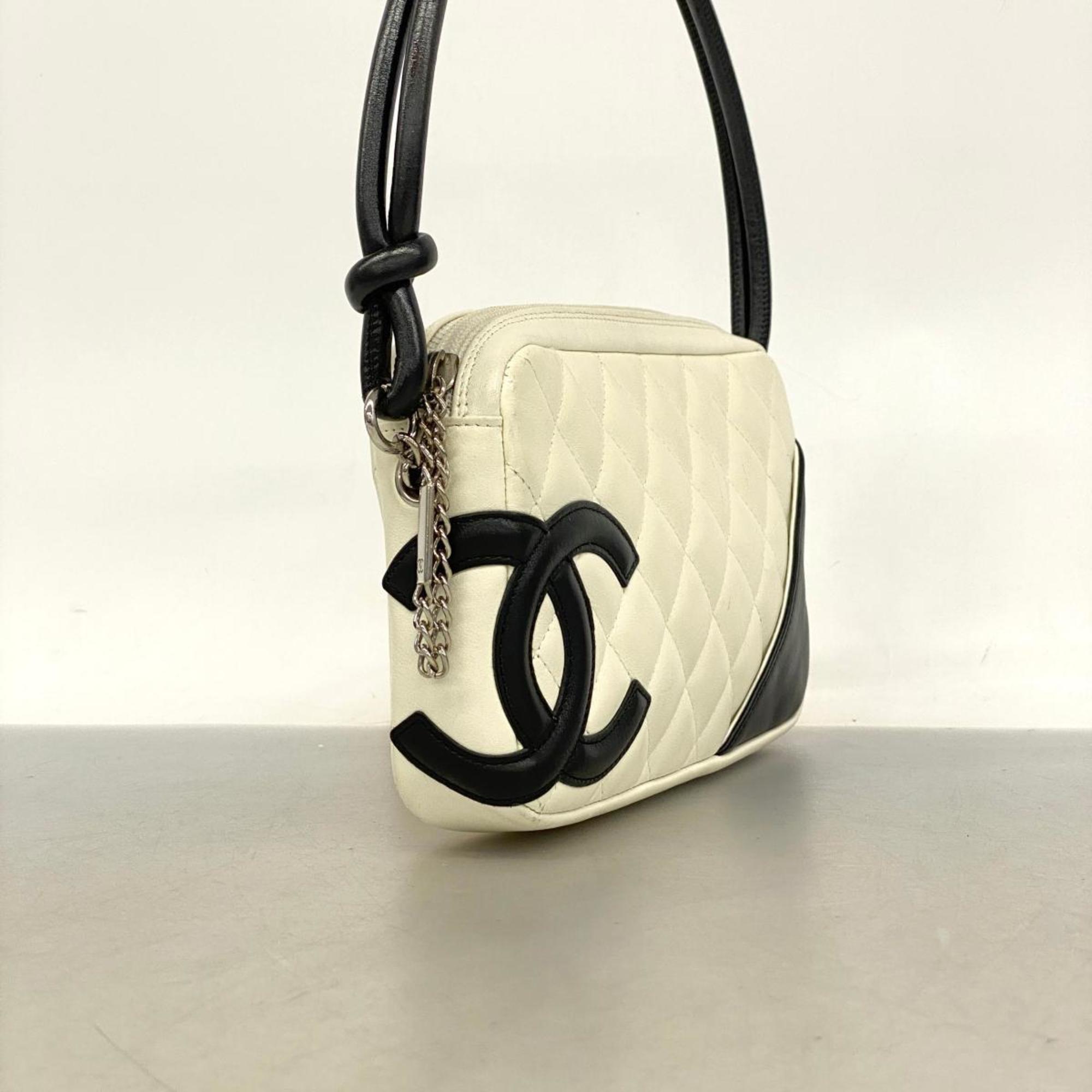 Chanel handbag Cambon lambskin white ladies