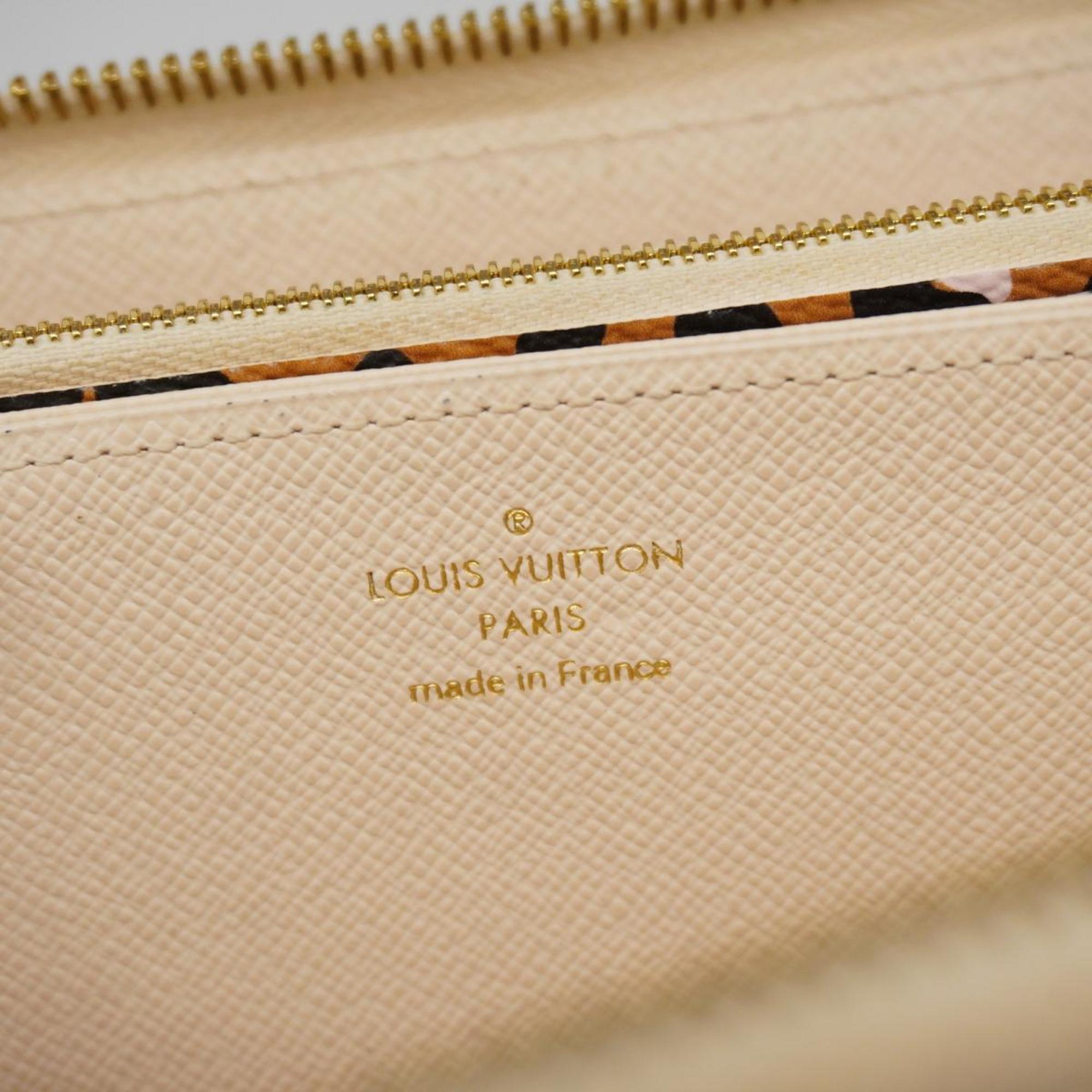 Louis Vuitton Long Wallet Wild at Heart Zippy M80676 White Ladies