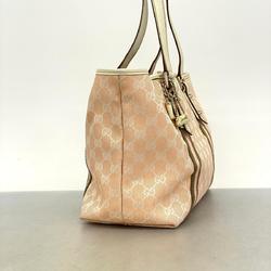 Gucci Tote Bag GG Canvas 137396 Pink Champagne Women's