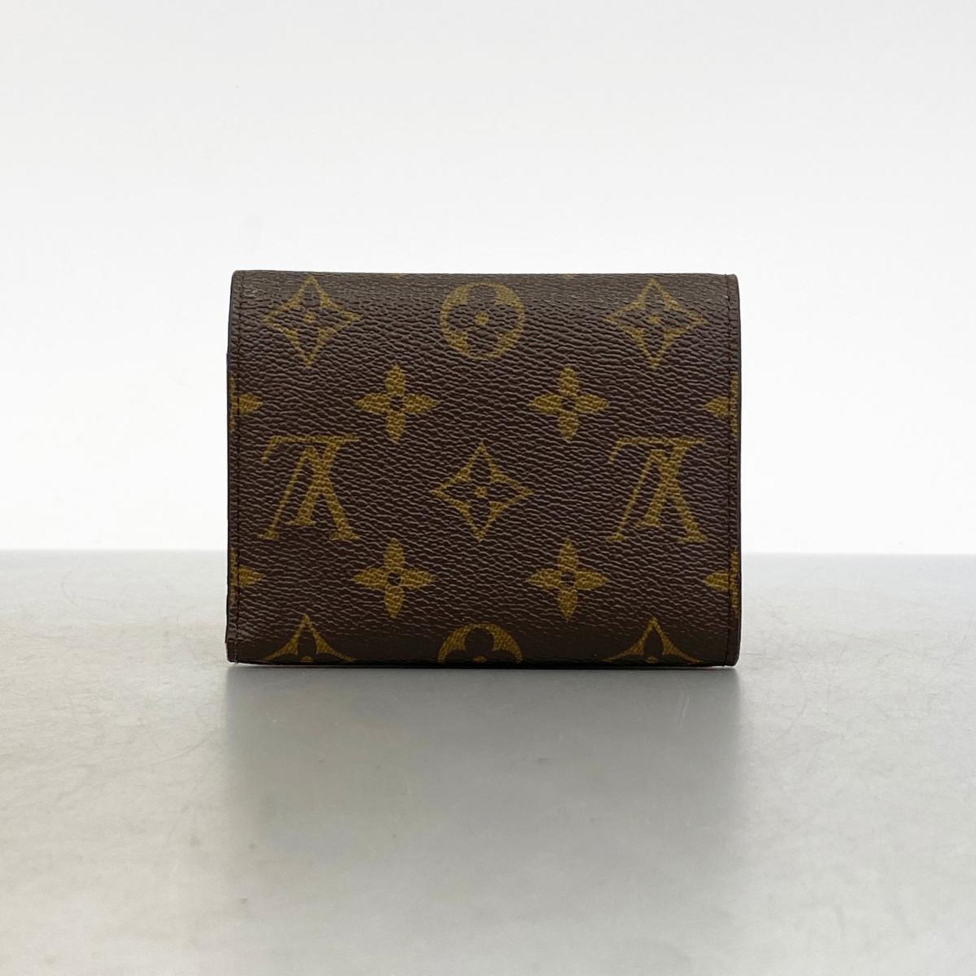 Louis Vuitton Tri-fold Wallet Monogram Portefeuille Victorine M62472 Brown Women's