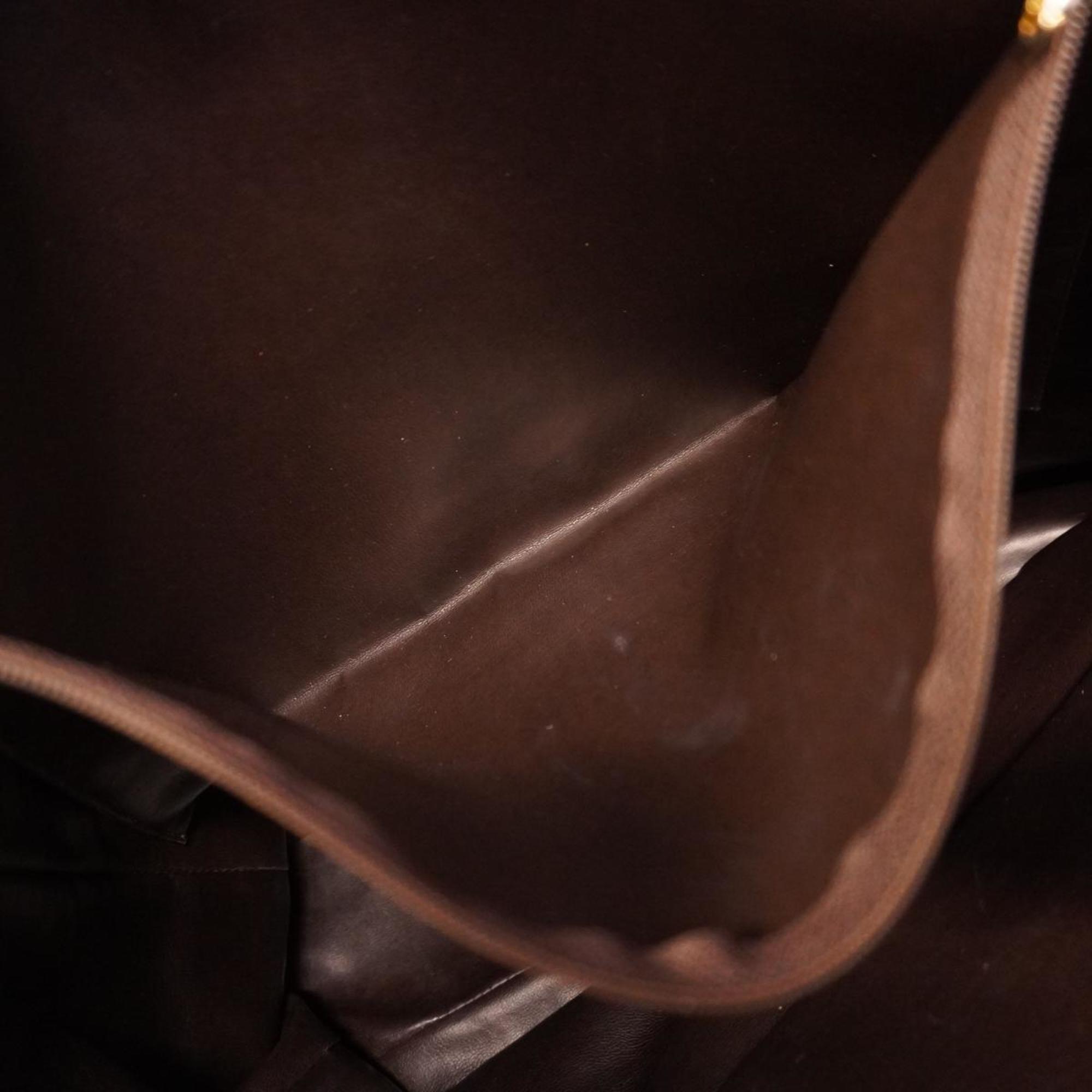 Chanel Shoulder Bag Matelasse Chain Lambskin Brown Women's