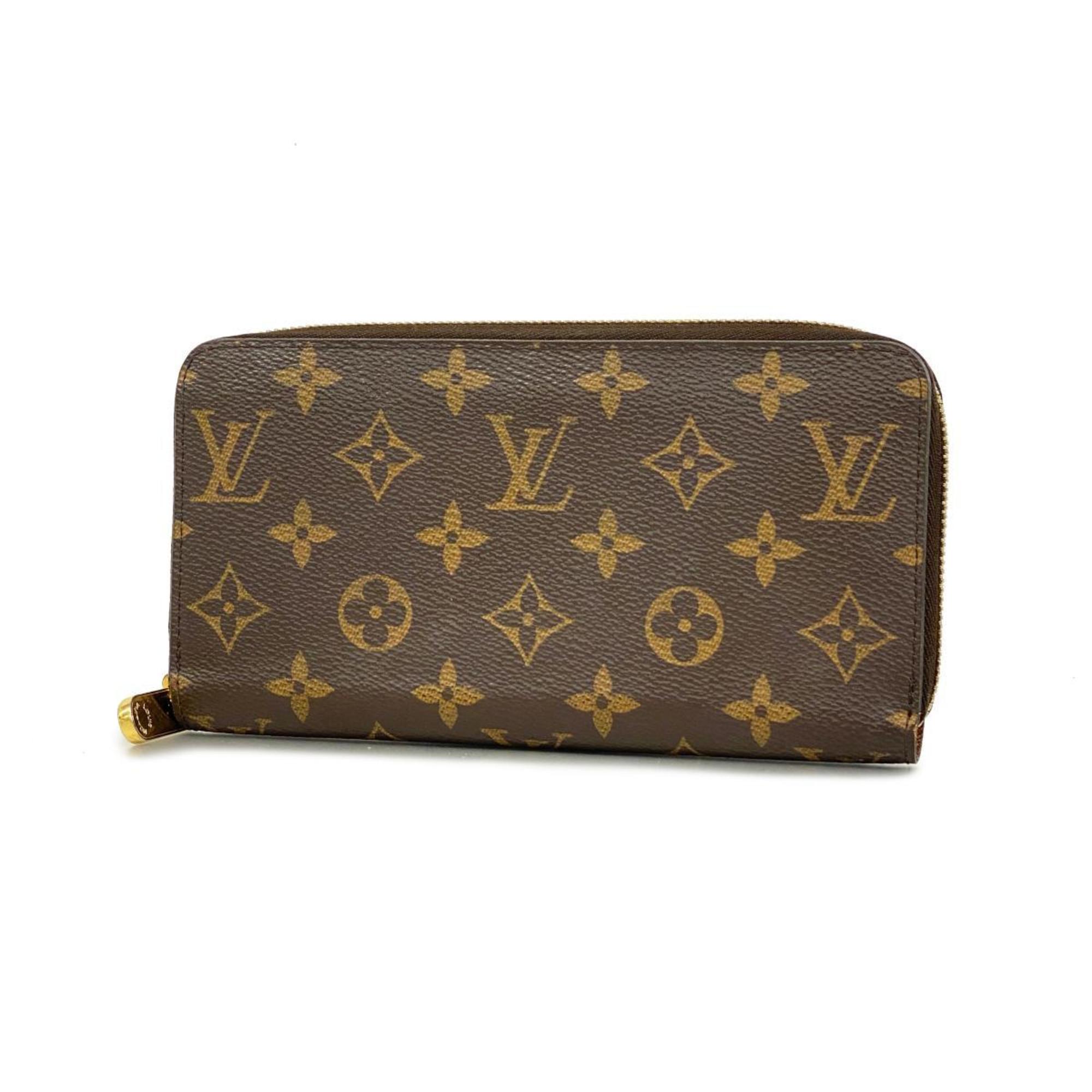 Louis Vuitton Long Wallet Monogram Zippy M42616 Brown Men's Women's