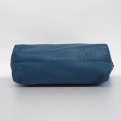 Fendi Tote Bag Selleria Carla Leather Blue Women's