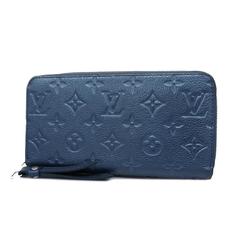 Louis Vuitton Long Wallet Monogram Empreinte Zippy M80958 Metallic Blue Ladies