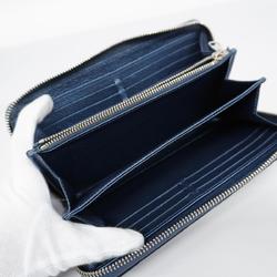 Louis Vuitton Long Wallet Monogram Empreinte Zippy M80958 Metallic Blue Ladies