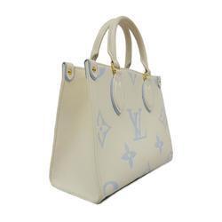 Louis Vuitton Handbag Monogram Empreinte On the Go PM M46833 White Blue Women's