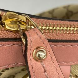 Gucci Shoulder Bag GG Canvas Sukey 232955 Leather Pink Brown Champagne Women's