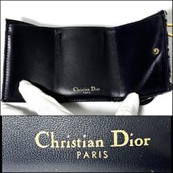 Christian Dior Dior wallet, folding compact saddle leather, canvas