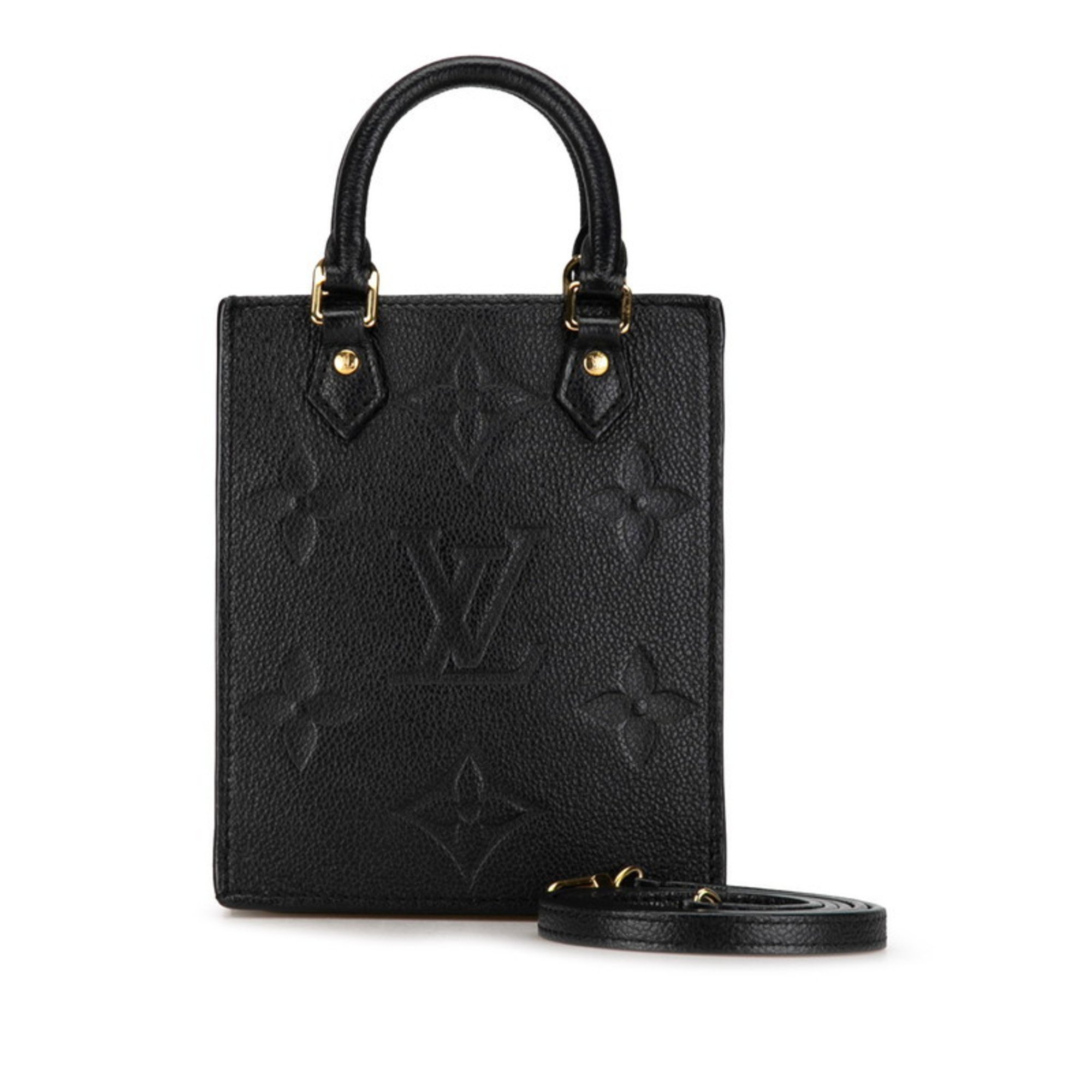 Louis Vuitton Monogram Empreinte Petite Sac Plat Handbag Shoulder Bag M81417 Noir Black Leather Women's LOUIS VUITTON