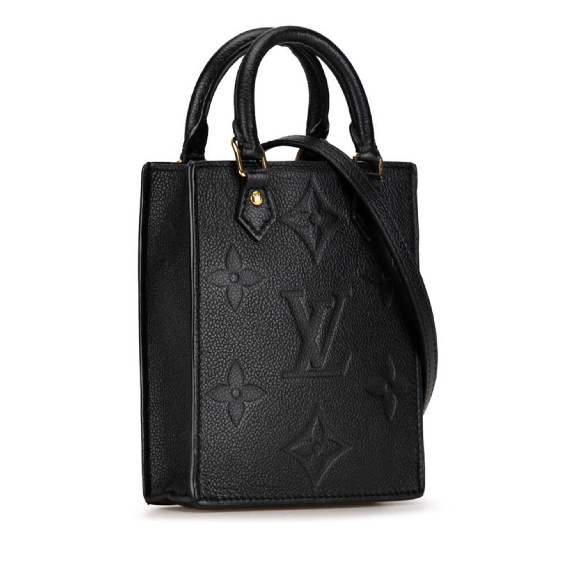 Louis Vuitton Monogram Empreinte Petite Sac Plat Handbag Shoulder Bag M81417 Noir Black Leather Women's LOUIS VUITTON