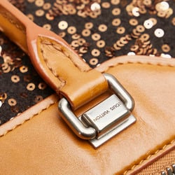 Louis Vuitton Monogram Sunshine Express Baby Handbag M40794 Brown Black Sequin Leather Women's LOUIS VUITTON