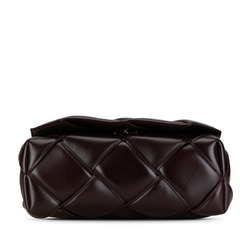 Bottega Veneta Maxi Intrecciato Shoulder Bag Brown Purple Leather Women's BOTTEGAVENETA