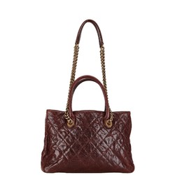 Chanel Matelasse Coco Mark Handbag Shoulder Bag Bordeaux Wine Red Caviar Skin Women's CHANEL