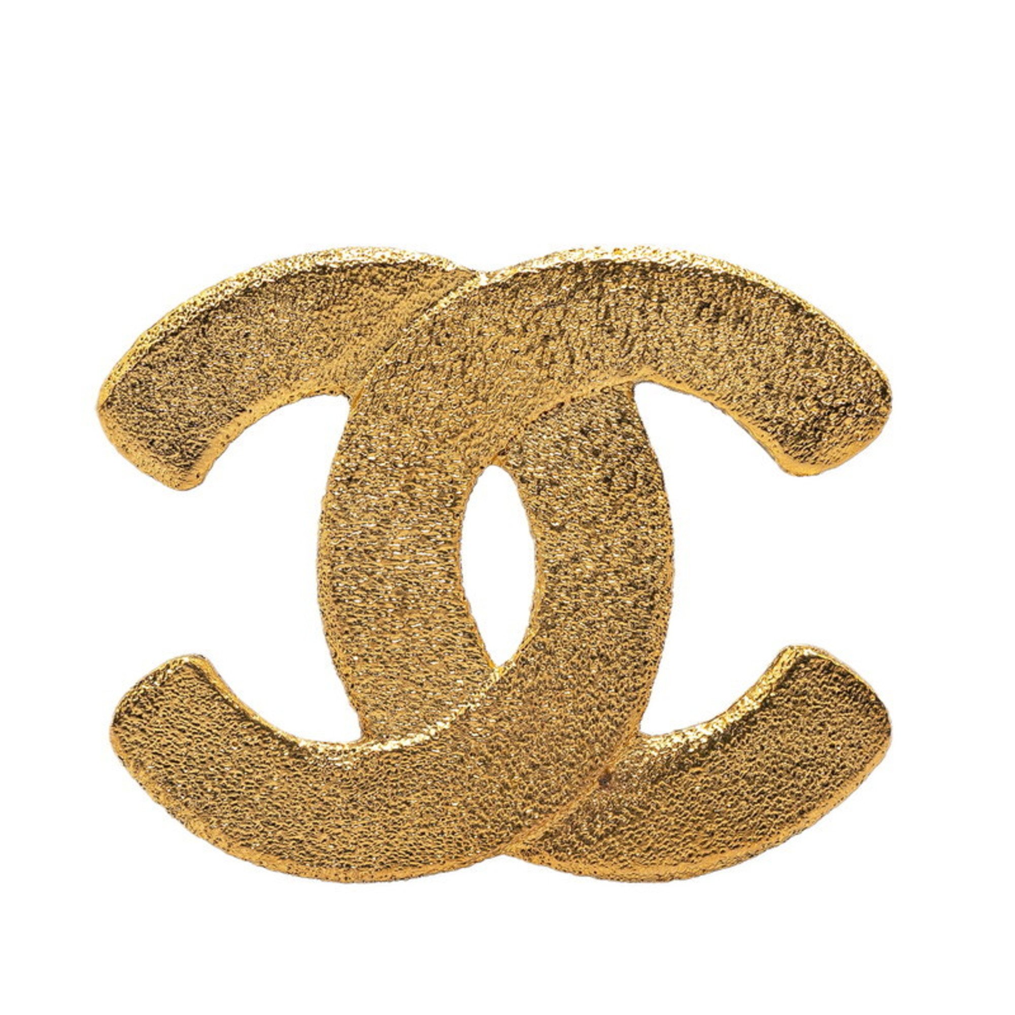 Chanel Coco Mark Brooch Gold Plated Women's CHANEL