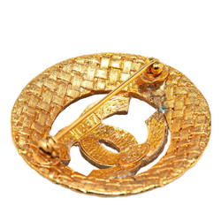 Chanel Coco Mark Brooch Gold Plated Women's CHANEL