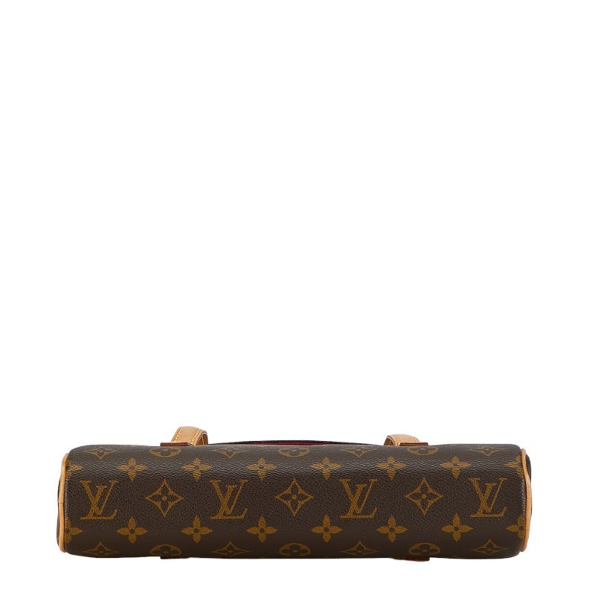 Louis Vuitton Monogram Sonatine Handbag M51902 Brown PVC Leather Women's LOUIS VUITTON