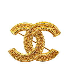 Chanel Coco Mark Brooch Gold Plated Women's CHANEL