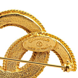 Chanel Coco Mark Brooch Gold Plated Women's CHANEL