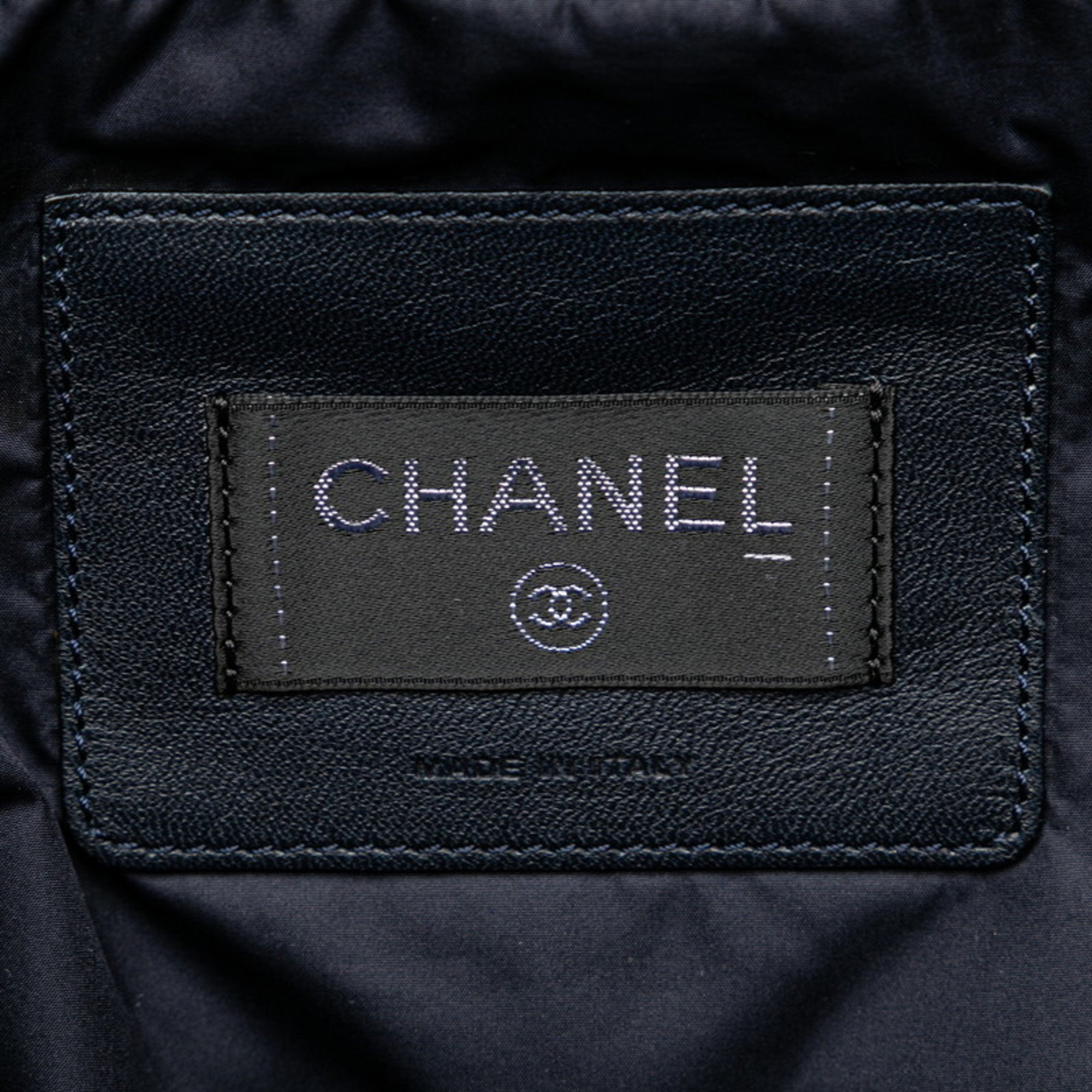 Chanel Coconege Doudoune embossed handbag shoulder bag navy pink nylon wool women's CHANEL